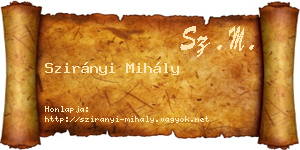Szirányi Mihály névjegykártya