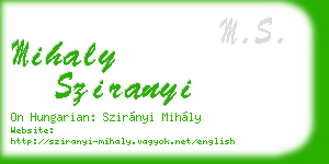 mihaly sziranyi business card