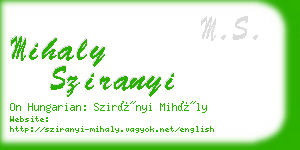 mihaly sziranyi business card